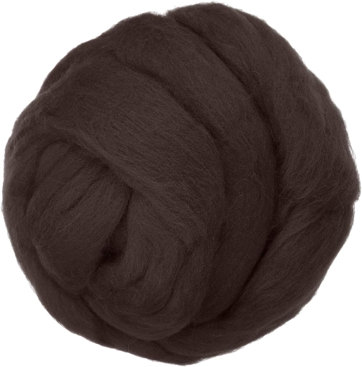 PATIKIL Wool Roving Yarn, 80G/2.82OZ Soft Felting Wool Pure Chunky Roving Yarn Bulk for Needle Felting Knitting Blanket Spinning Weaving DIY Craft, Dark Brown