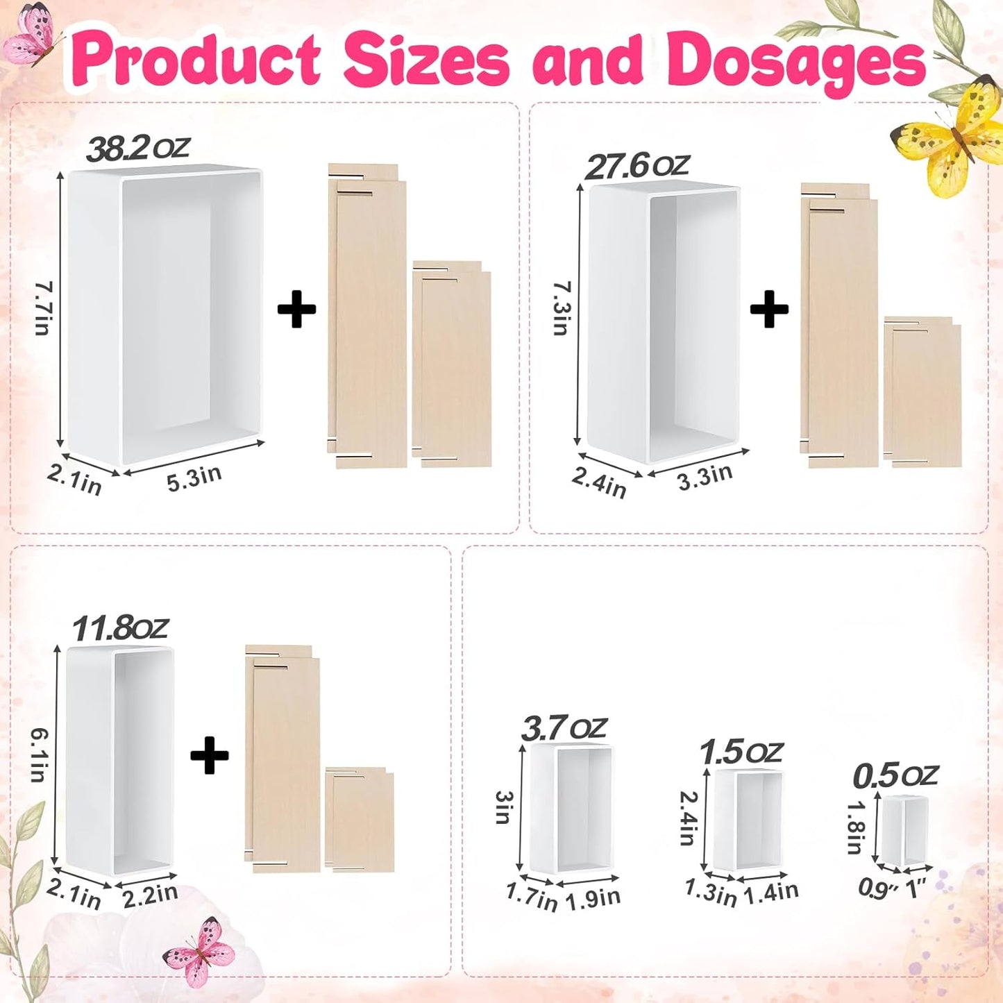 Large Resin Molds Silicone 6PCS Rectangular Cube Silicone Molds for Resin Epoxy Resin Casting Craft Mold for Flower Preservation Bookends DIY Art Home Décor