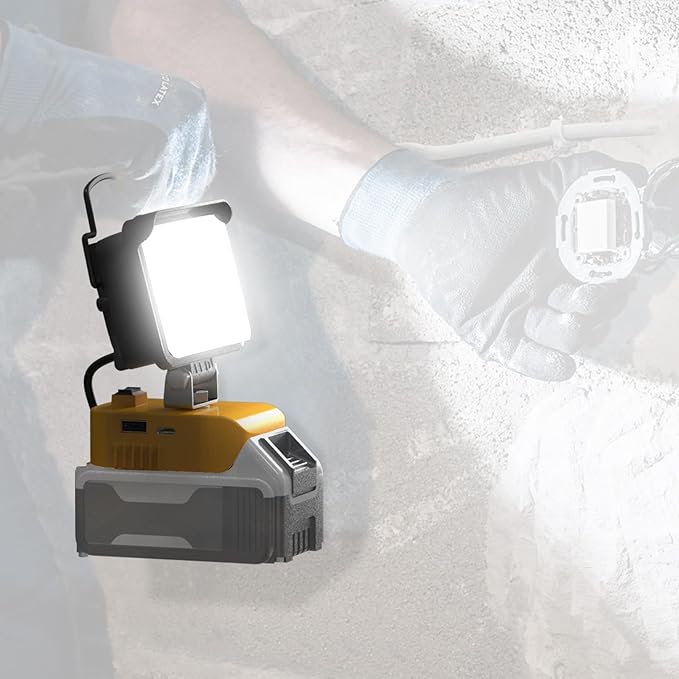 Ecarke Cordless Handheld Flashlight for DeWalt 18V/20V: LED Work Battery Light - 20W 2000LM Tools for Working in Dark Environments,Outdoor,Fishing,Gift,Job Site&Security Lighting(Only Tool)