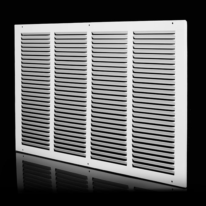 24x14 Return Air Grille (Duct Opening Size), Air Return Vent Cover, AC Vent Cover, Cold Air Return Vent Cover, Flat Return Air Grilles, Outer Dimensions:25.75"W x 15.75"H (24"W x 14"H, Duct Opening)