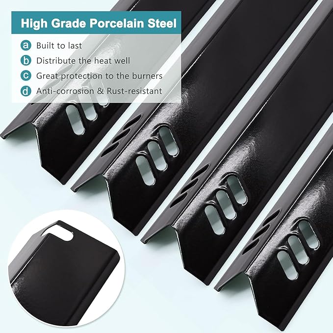 Criditpid Grill Replacement Parts for Dyna Glo DGF493BNP, DGB494SPB, Backyard Grills BY13-101-001-12, BY14-101-001-099 and Uniflame GBC1343WP-U. Grill Grates, Heat Plates for Dyna-Glo Grill Parts
