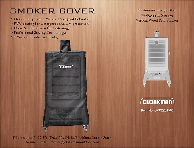 Premium Heavy-Duty Smoker Cover for Pit Boss 4 Series / 5 Series Vertical Pellet Smoker 73040, PBV4PS1, PBV5PW1, PBV4PS2, PBV5P1, Pro Series