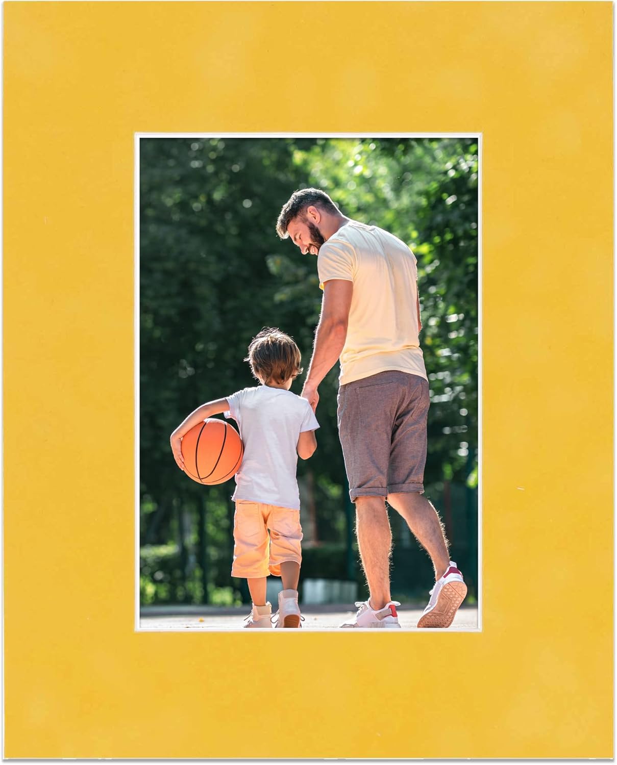 Pack of 25 Acid Free 11x14 Mats Bevel Cut for 8.5x11 Photos - Sunrise Yellow Suede Precut Matboards For Pictures, Photos, Framing - 4-ply Thickness