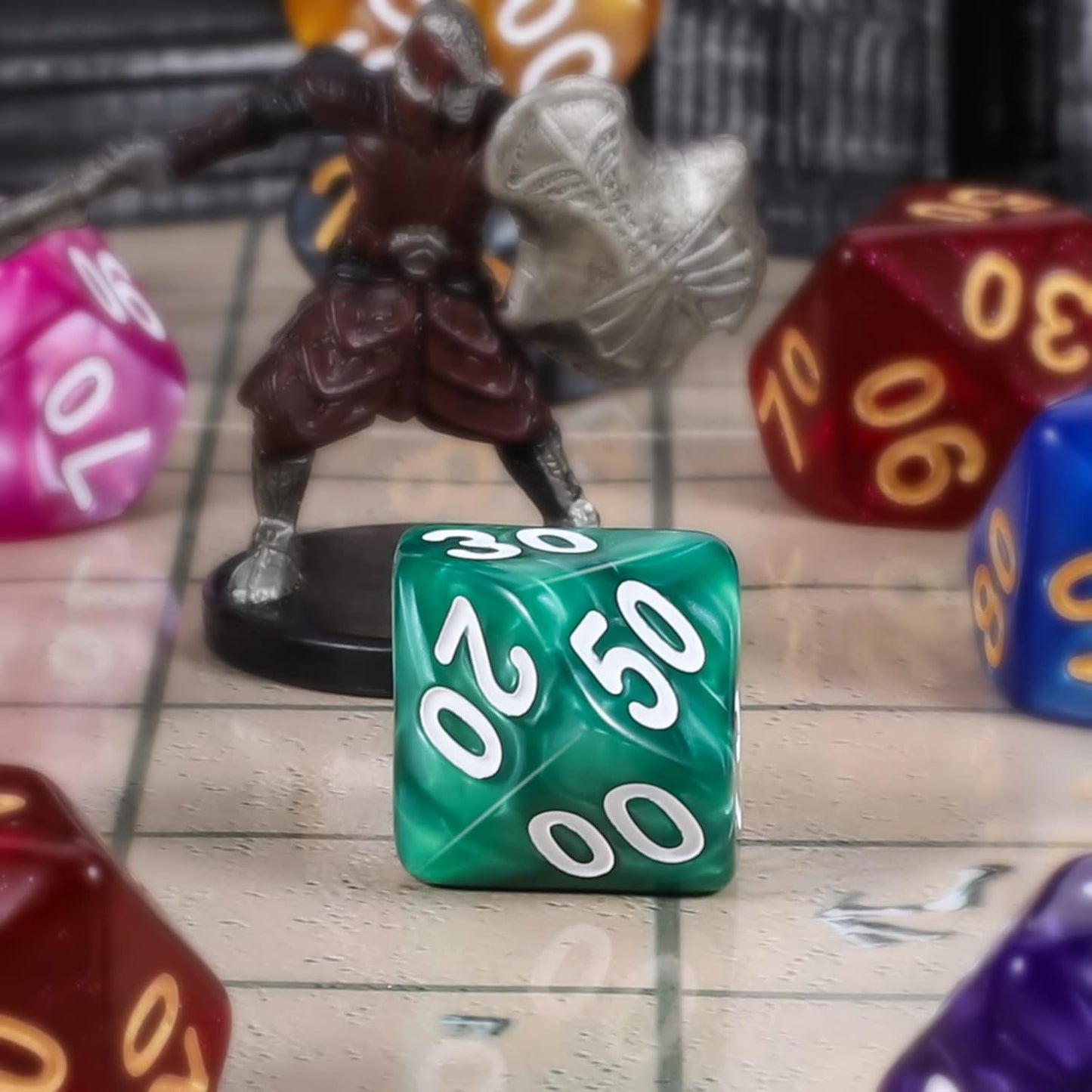 CiaraQ DND Polyhedral Dice (100pcs) with A Dice Bag Compatible with Dungeons and Dragons DND RPG MTG Role Playing Table Games (D% dice, 10 colors-100 pcs)