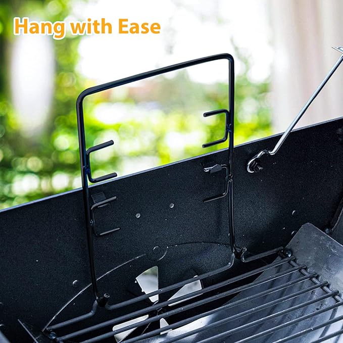20inch Charcoal Ash Pan Replacement Parts for Char Griller 5050 5072 5650 2123 2223 2823 Grill Tray Chargriller 200157 BBQ Accessories with 2 Fire Grate Hangers