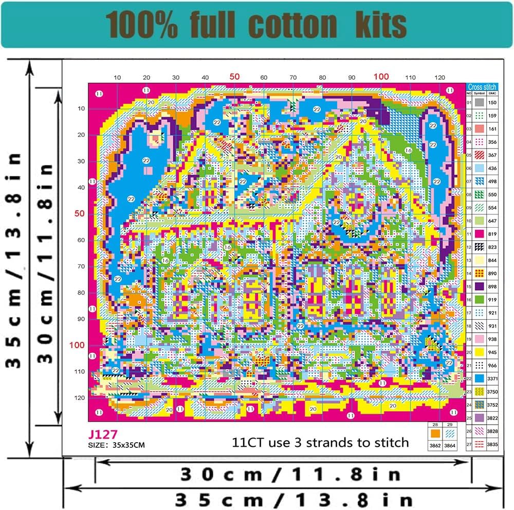 Christmas Stamped Cross Stitch Kits - Christmas House Counted Cross Stitch Kits for Beginners Adults Needlepoint Cross-Stitch Patterns Dimensions Needlecrafts Embroidery Kits Arts and Crafts