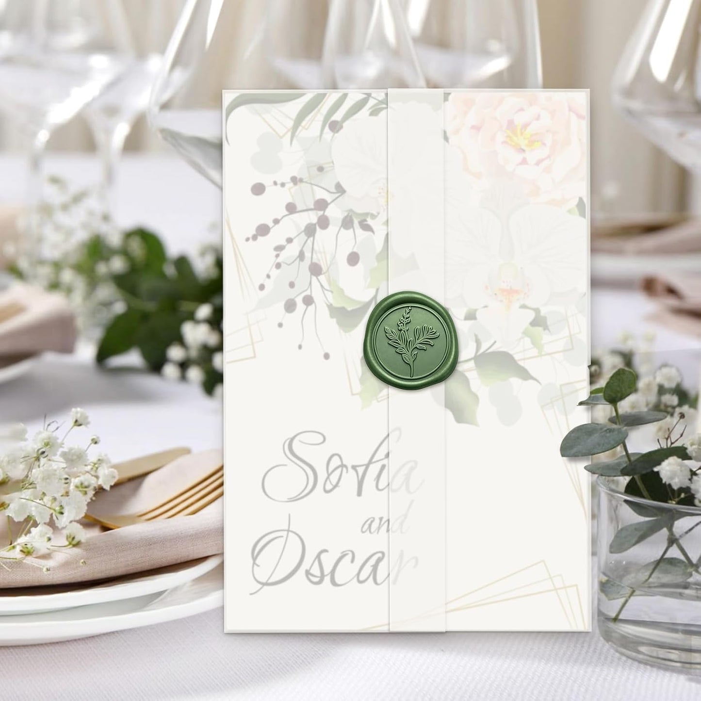 30 Pack Pre-Folded Vellum Jackets for 4x6 Invitations, Translucent Vellum Paper 4x6 Jackets, 100GSM Wedding Invitations Wraps, Envelope Liners for Birthdays, Baby Showers