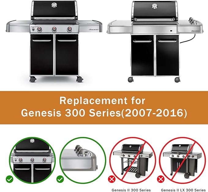 19.5 inch Grill Grates Replacement for Weber Genesis 300 Series, Gill Parts for Genesis E310 E320 E330 S310 S320 S330 EP310 EP320 EP330, Parts 7524 7528, Cast Iron Grill Grates (19.5" x 12.9" Each)