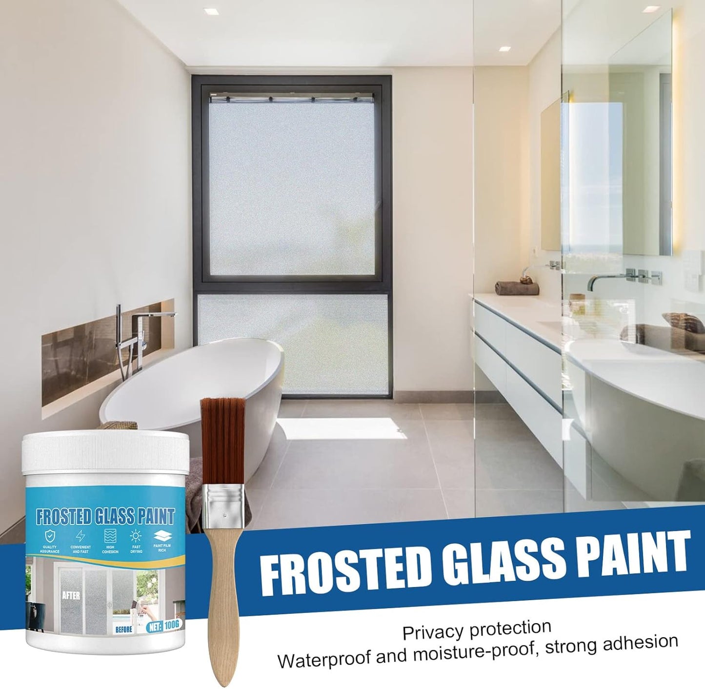 Door and Window Shading Frosted Glass Paint, Frosted Glass Spray Paint, Frost Spray Paint for Glass, Frosted Glass Paint Door Window Shading Frosted Glass Paint Matte Hazy Frost (1Pcs)