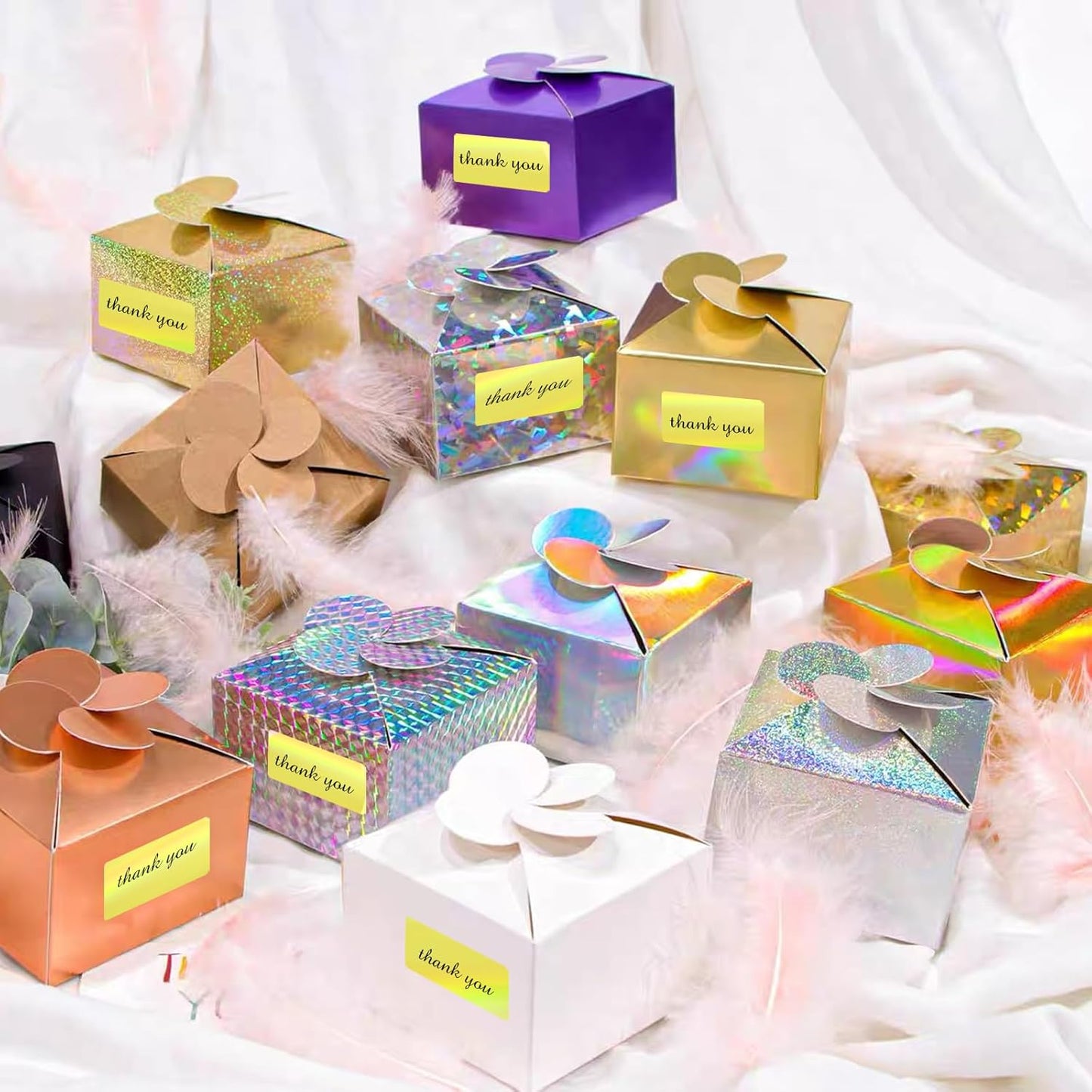 Direct Thermal Label 2x1 Inch- Barcode Labels- Holographic Thermal Sticker Labels for Address, Shipping, Compatible with Rollo Label Printer & MUNBYN& Zebra (300 Labels/Yellow)