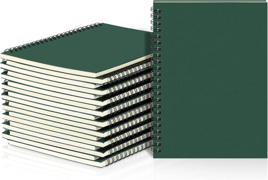 Yahenda 18 Pcs Spiral Notebook Bulk A5 Journal Lined 8.3'' x 5.5'' Writing Composition Paper Small Notepad Subject Notebook for Students Office Business Back to School Supplies (Deep Green)