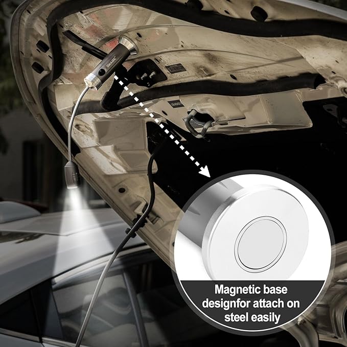 Magnetic Ultra-Bright Barbecue Grill Light with Super Bright LED Lights, Grilling Gifts for Men Dad, Flexible Gooseneck BBQ Light, Traeger Pit Boss Smoker Electric Grill Accessories-1 Pair (Silvery)