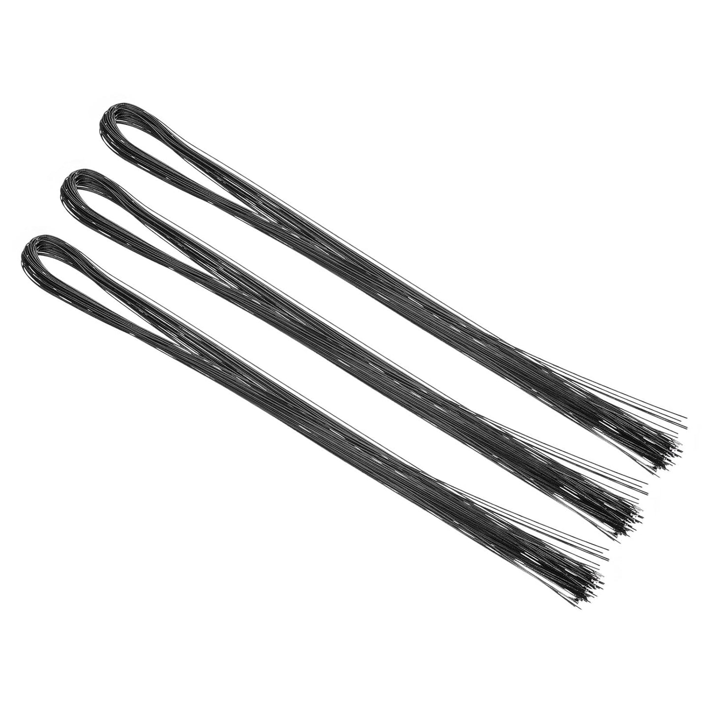 PATIKIL 32 Inch 22 Gauge Floral Stem Wire, 3 Pack/120 Pieces Bouquet Stem Paper Wrapped for DIY Crafts Flower Arrangements, Black
