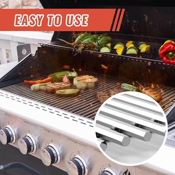 Grill Replacement Parts for Weber Genesis II GS4 Grill Parts, 66032 Flavorizer Bars,66095 Cooking Grates 66795 Heat Deflector for Weber Genesis ii E-310 E-315 S-335 Stainless Steel