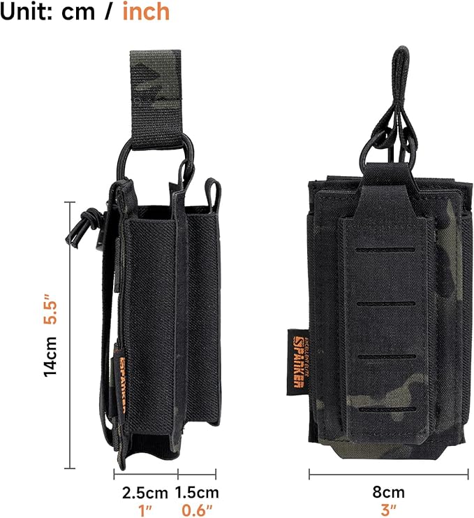 EXCELLENT ELITE SPANKER Tactical Open-Top Single/Double/Triple Molle Mag Pouch for Pistol Mag Pouch Tactical Bag Accessories Holder