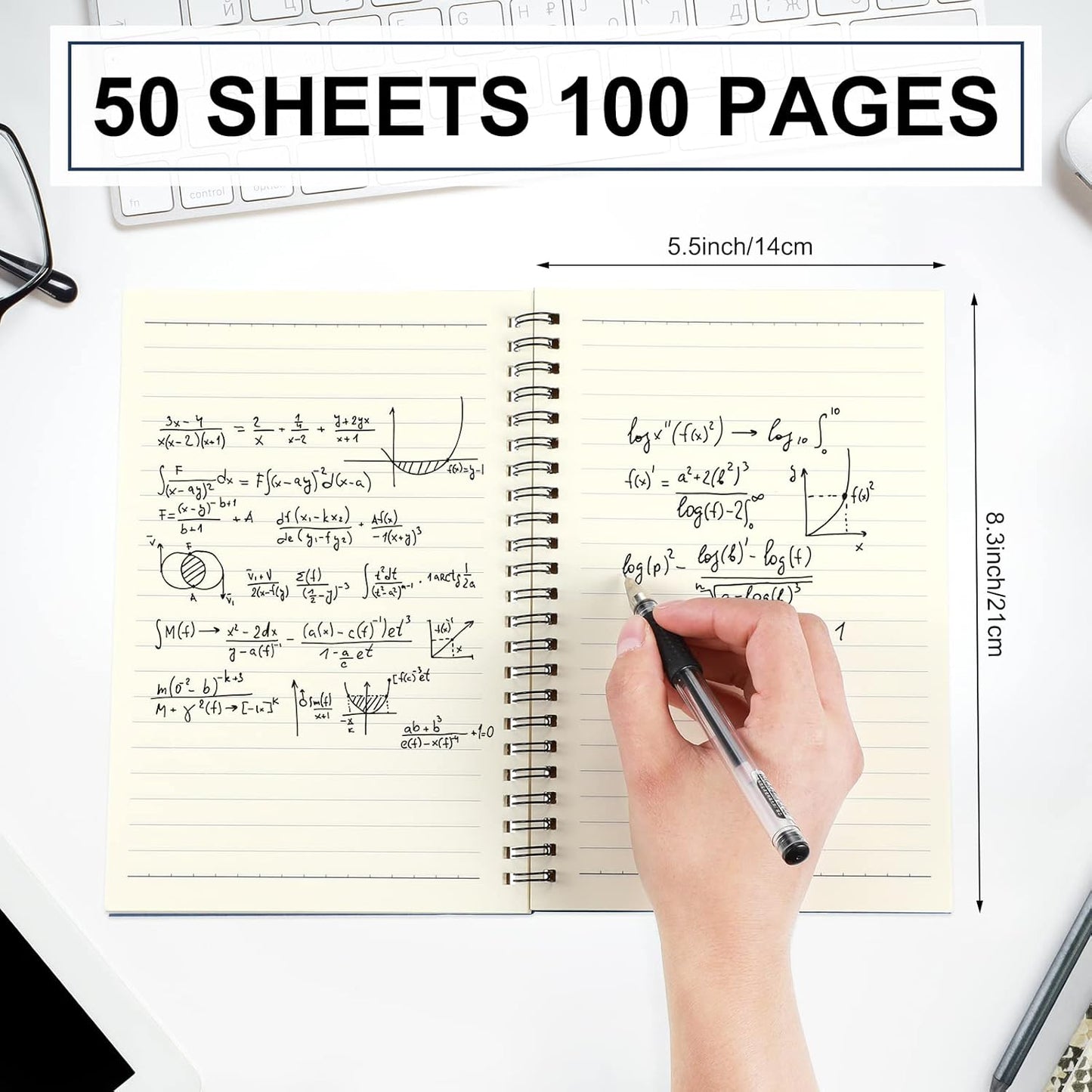 Yahenda 108 Pcs Spiral Notebook Bulk A5 Journal Lined 8.3'' x 5.5'' Writing Composition Paper Small Notepad Subject Notebook for Students Office Business Back to School Supplies (Deep Blue)