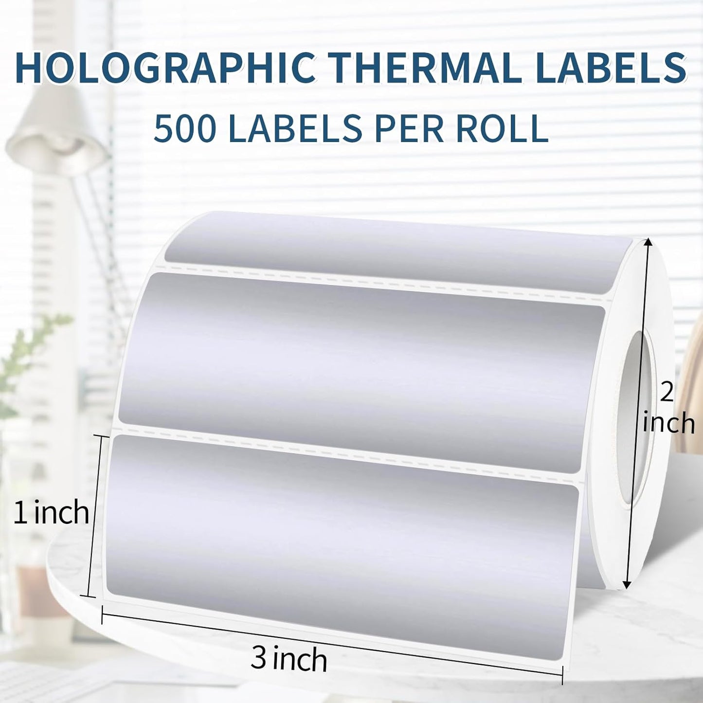 1" x 3" Silver Thermal Label Stickers,Waterproof Thermal Printer Sticker Labels for Gift Wrapping, Self-Adhesive Name Price Tag DIY Custom Logo Design (500 pcs,Silver)