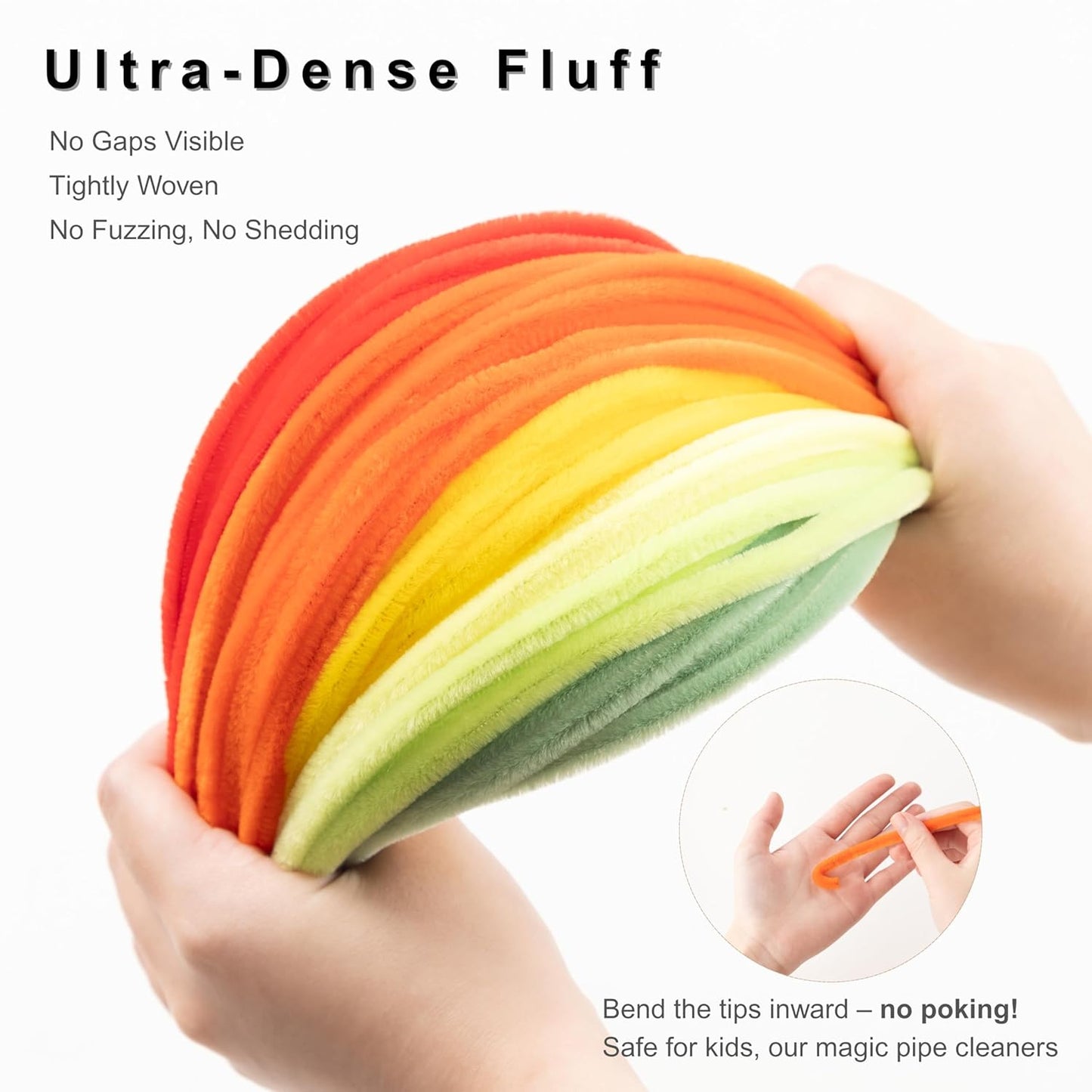 1000pcs Pipe Cleaners Bulk Set with Storage Bag, 20 Assorted Colors Chenille Stems, 12inch * 8mm for DIY Art & Craft Projects