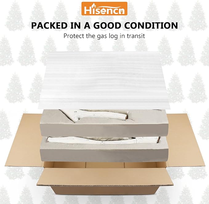 Gas Fireplace Logs, 6pcs Large 26.8" Birch Logs for Gas Fireplace Inserts, Fake Fireplace Logs Fireplace Decor, Gas Logs for Fireplace, Faux Fireplace Logs for All Types of Fireplace, Outdoor Fire Pit