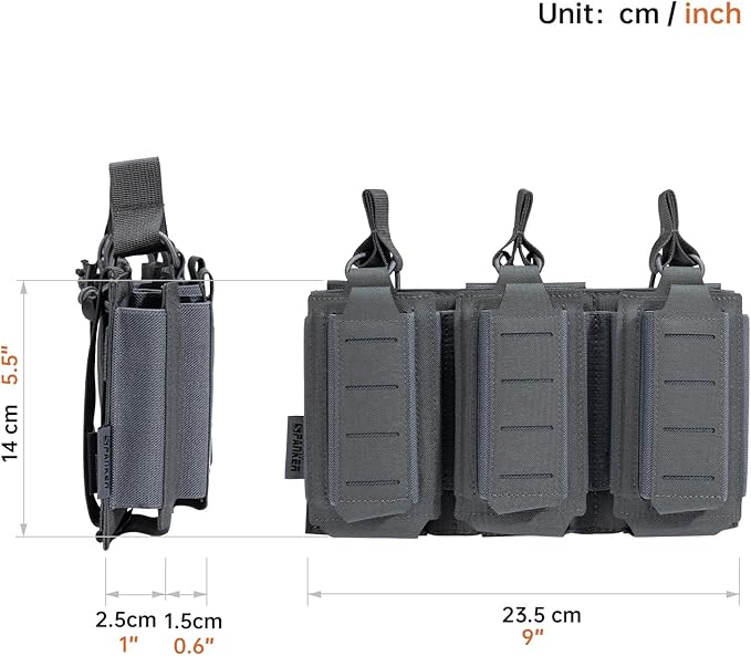 EXCELLENT ELITE SPANKER Tactical Open-Top Single/Double/Triple Molle Mag Pouch for Pistol Mag Pouch Tactical Bag Accessories Holder