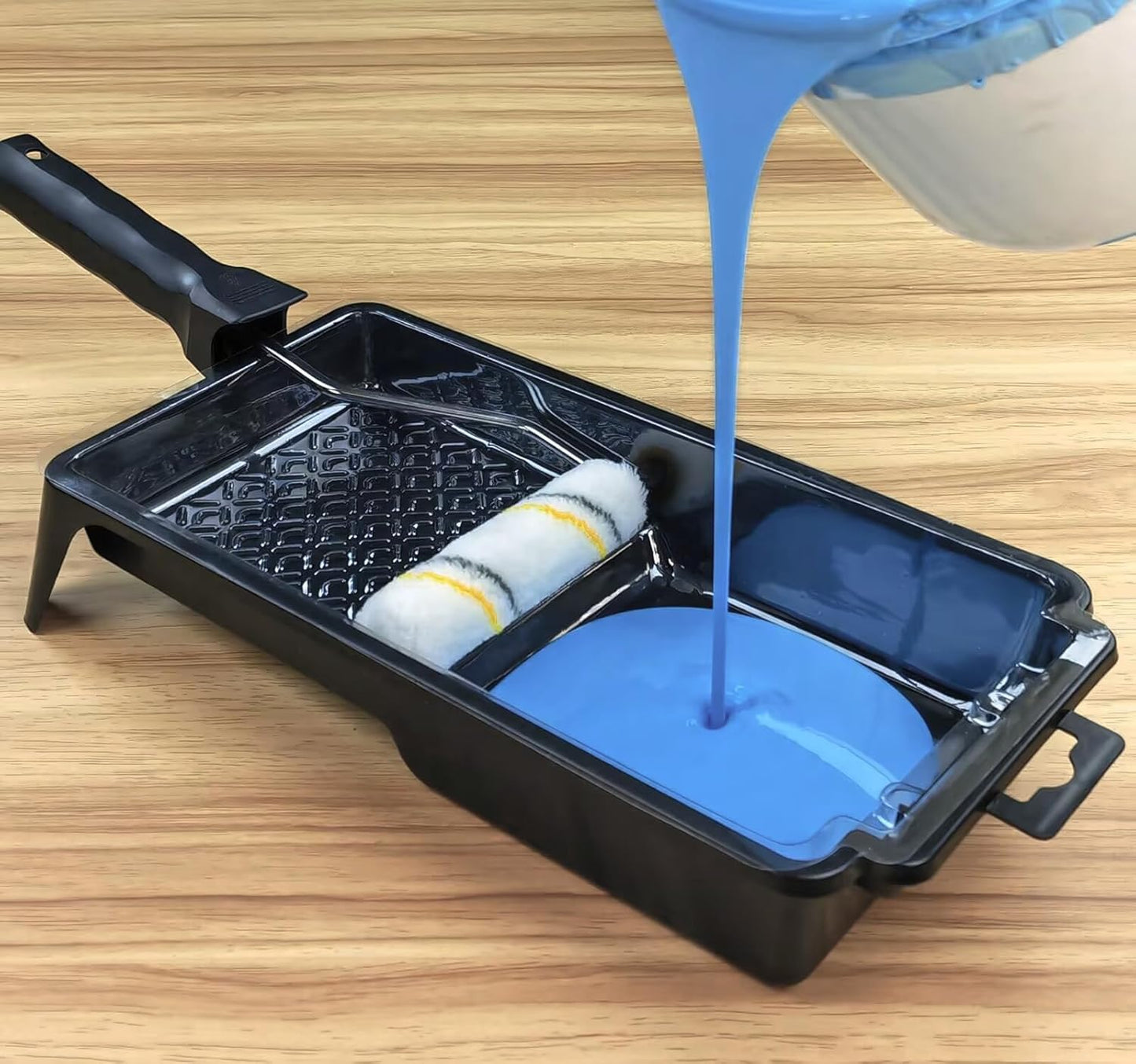 Great Andrew 24-Pack 4 Inch Paint Tray and Liners - 23 Pcs Disposable Plastic Paint Roller Tray Liners with 1 Pcs Paint Tray - Small Paint Pans for Walls, DIY Painting Projects