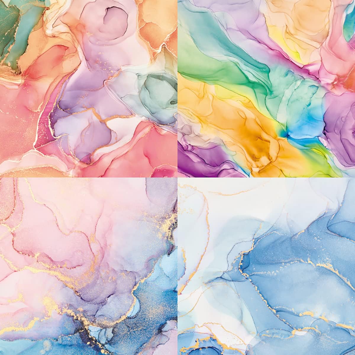 YASMEN Single-Sided Scrapbook Paper Pad, Marble Pattern Bronzing Cardstock, 6"6" Designer Themed Art Kits, Bullet Junk Journal Craft Decopodge - 24 Sheets