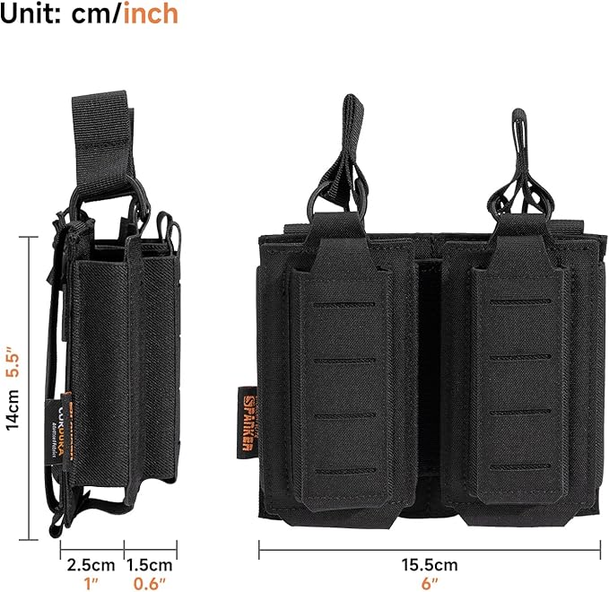 EXCELLENT ELITE SPANKER Tactical Open-Top Single/Double/Triple Molle Mag Pouch for Pistol Mag Pouch Tactical Bag Accessories Holder