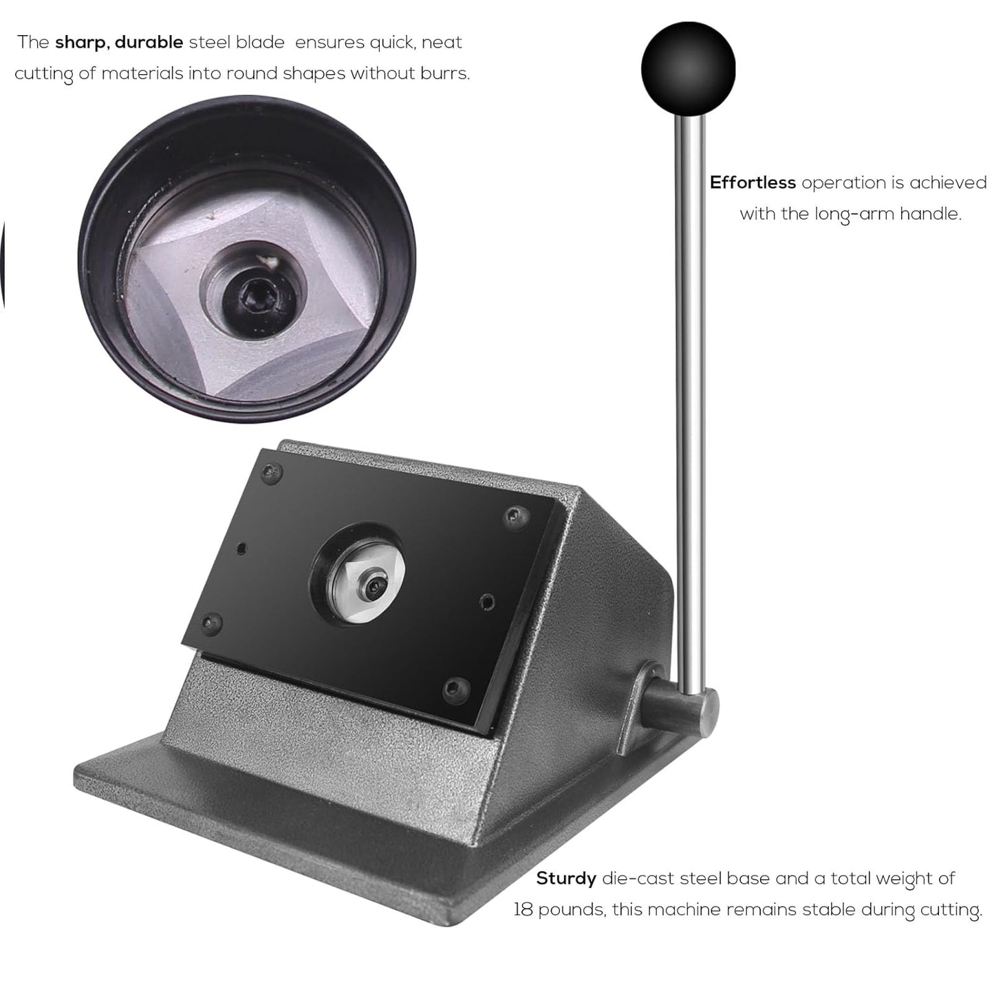 1"/25mm Button Paper Cutter 1.38"/35mm Circle Cutter Paper Puncher Precise Graphic Punch Die Cutter Cuts for Making 1-inch/25mm Buttons