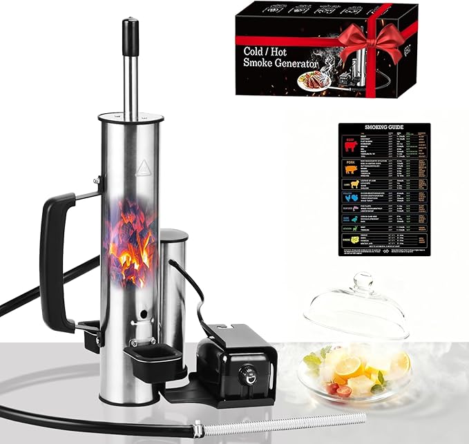Cold Smoke Generator for BBQ Grills, Hot/Cold Smoker for Cheese, Meat & Fish, Works with Wood Pellets and Chips Cold Smoker and for Creating Your Own DIY Smoking Chamber, Great Gift for Men & Fathers