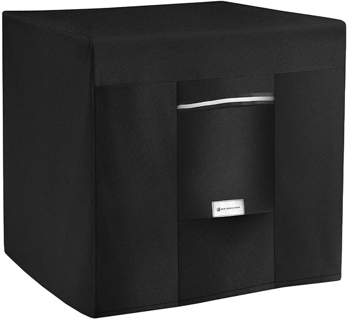 Seal Skin Covers Outdoor Fire Pit Cover – Square 28"L X 28"W X 25”H, Heavy Duty Waterproof Fabric with PVC Coating, Windproof, Tear & Weather Resistant Fire Table Cover for Patio, Black