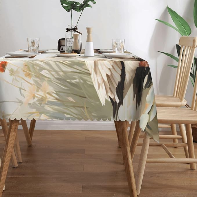 Rectangle Table Cloth Retro Duck Waterproof Tablecloth 54 x 72 in Washable Table Cover for Home Kitchen Wedding Dining