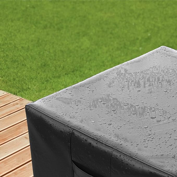 SHINESTAR Rectangle Fire Pit Cover, Fits for 46-48 Inch Gas Fire Table, Waterproof and Windproof, 48 x 28 x 24 Inches, Black