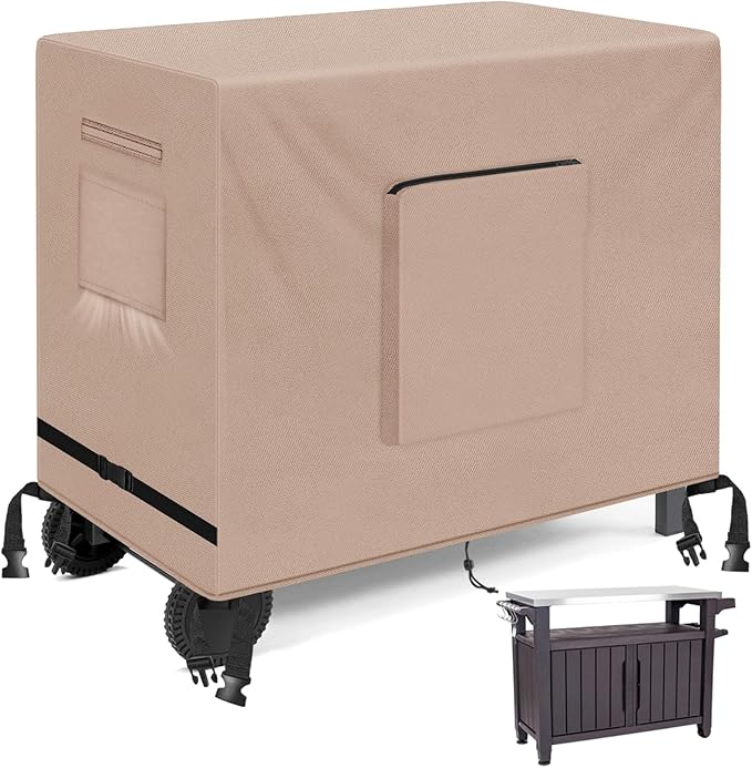 Kovshuiwe Outdoor Table Casing for 60 Inch Keter Unity XL Portable Outdoor Table, Bar Cart Cover for 60 inch Worktable, Waterproof Patio Dining Cart Cover-60"L x 30"W x 35"H