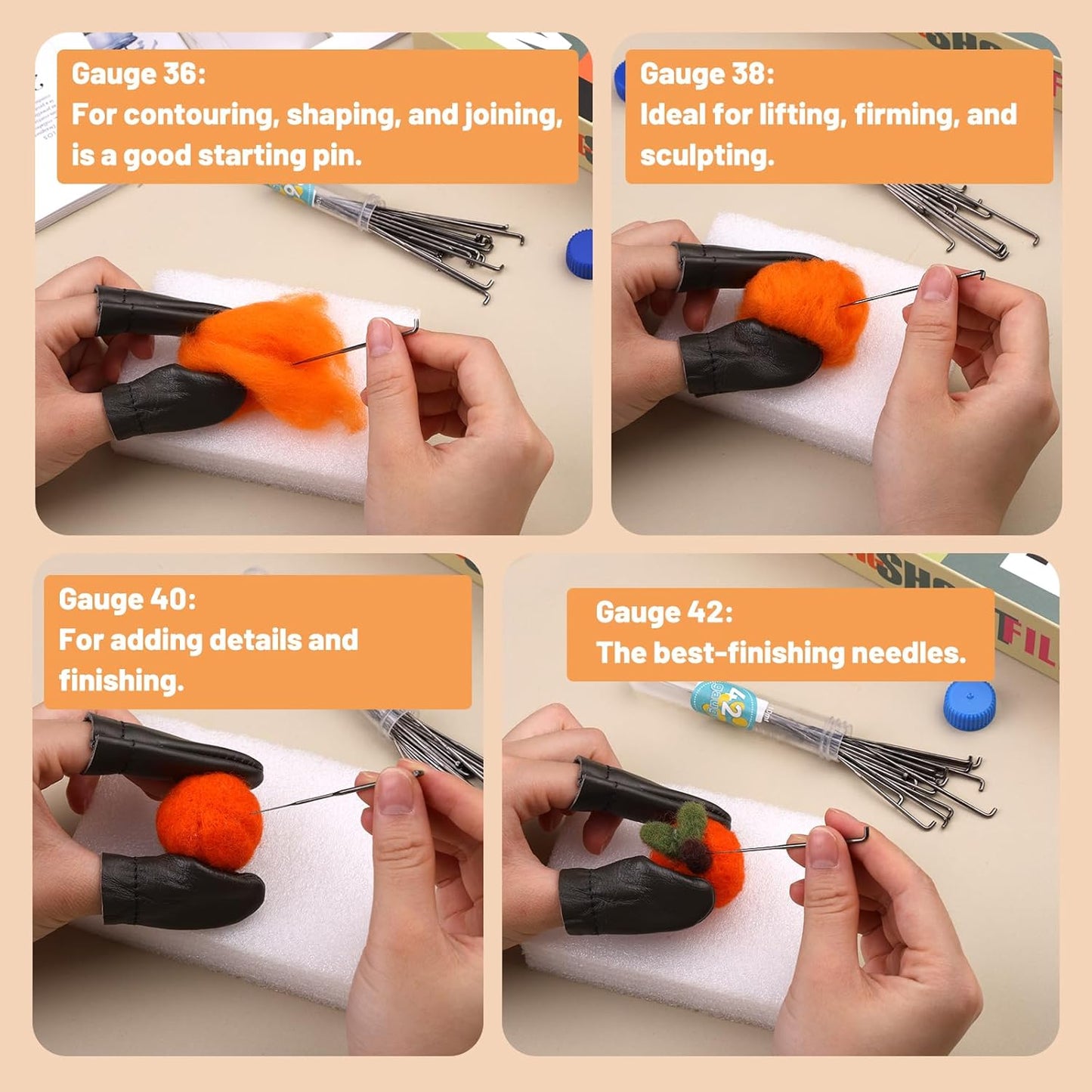 Yizzvb 127 Pcs Needle Felting Needles, 4 Sizes Felting Needles, Needle Felting Tools Wool Felting Supplies Kit with 3 Types Wooden Holders, Foam Pad, Needle Felting Starter Kit for DIY Crafts