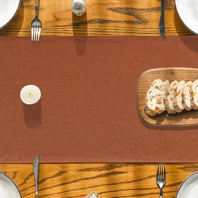Artoid Mode Rusty Orange Table Runner, Seasonal Fall Thanksgiving Washable Kitchen Dining Table Decoration for Home Party Decor 13x48 Inch