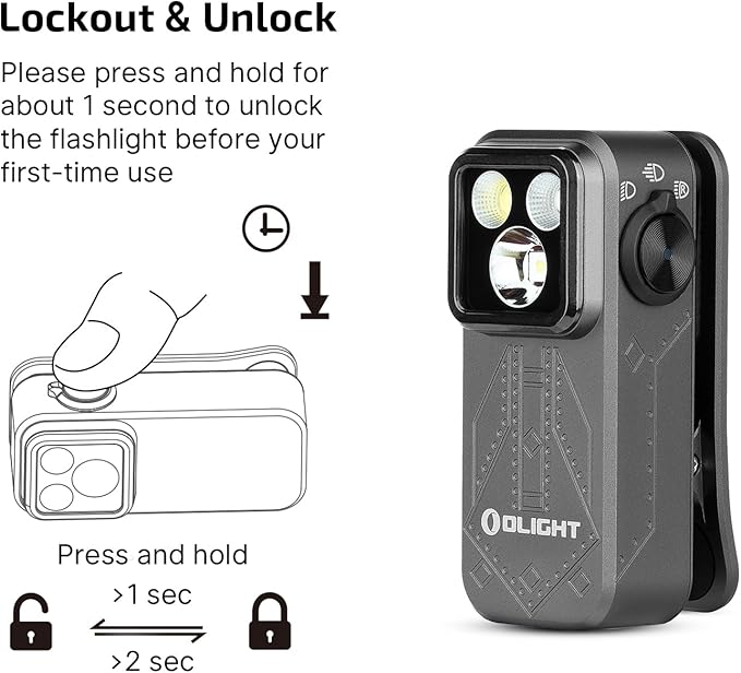 OLIGHT Oclip Pro EDC Flashlight Clip-on Light, Rechargeable 500 Lumens with Three Lighting Solutions Type-C Charging, Magnetic Flash Lights for Outdoor or Indoor Use(Phantom Squadron)