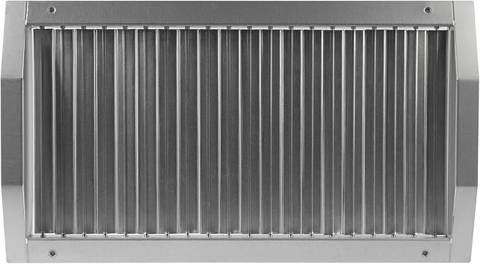 Repa Market 17" x 9" Inch Air Exhaust Grille for Round Ducts - Adjustable Louvre Blades - Galvanized Air Supply Vent Cover - Side Fit Round Surface Canal Ducting from 19.68" to 55" Inches