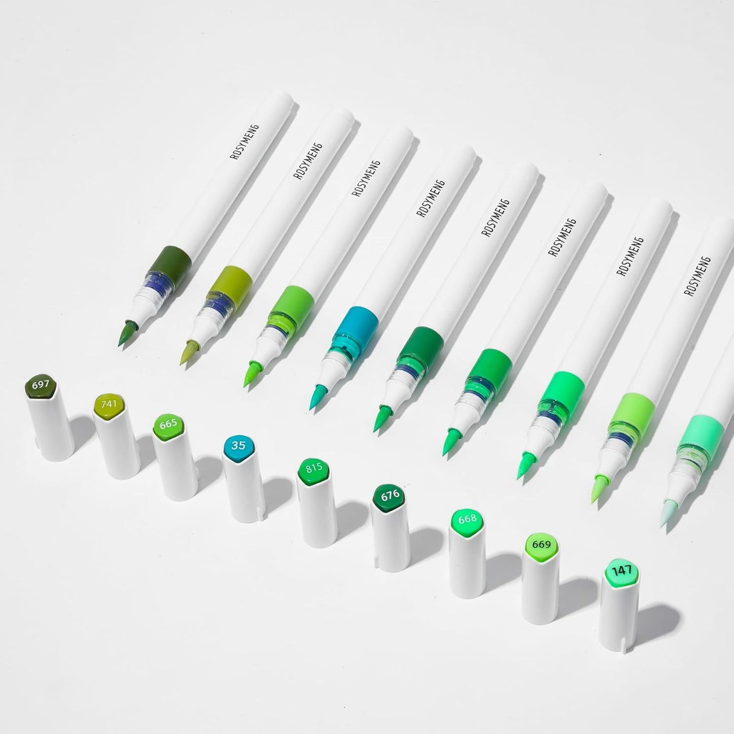 ROSYMENG 9 Color Acrylic Paint Pens,Quick-Drying Waterproof Acrylic Paint Markers, Soft Brush Tip Acrylic Markers for Canvas, Rock Painting, Wood, Stone, Glass, Ceramic, Fabric Painting, DIY Crafts