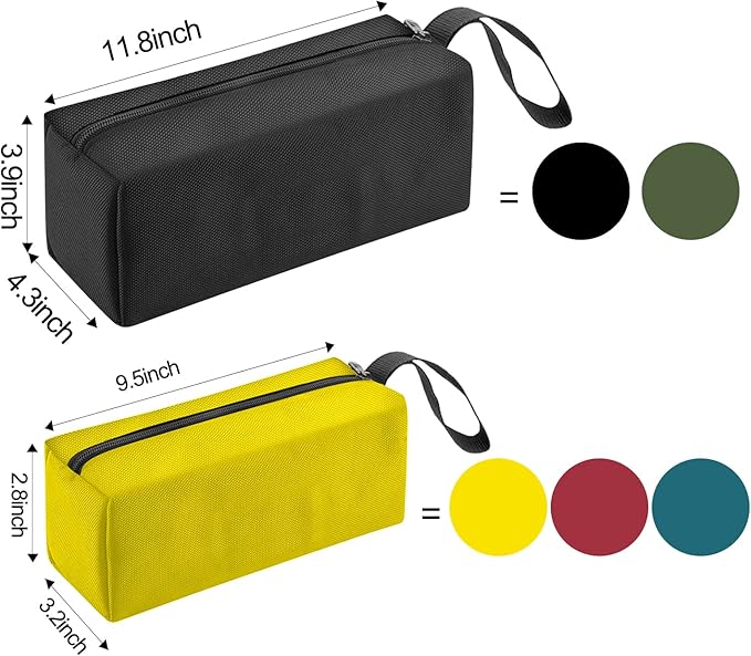 5 Pack Canvas Tool Pouch of Two Sizes, Tool Pouches with Zipper, Multipurpose Zipper Bags Tools is Suitable for Storing Scattered Tools, Cosmetics, and Various Items (5 Colors)