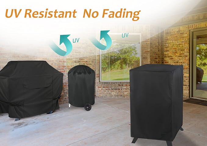 NettyPro BBQ Grill Cover Heavy Duty Waterproof 32 inch, Outdoor 2 Burner Gas Barbecue Cover for Outside Small Weber, Char-Broil, Brinkmann, Jenn Air, Nexgrill Grills, Black