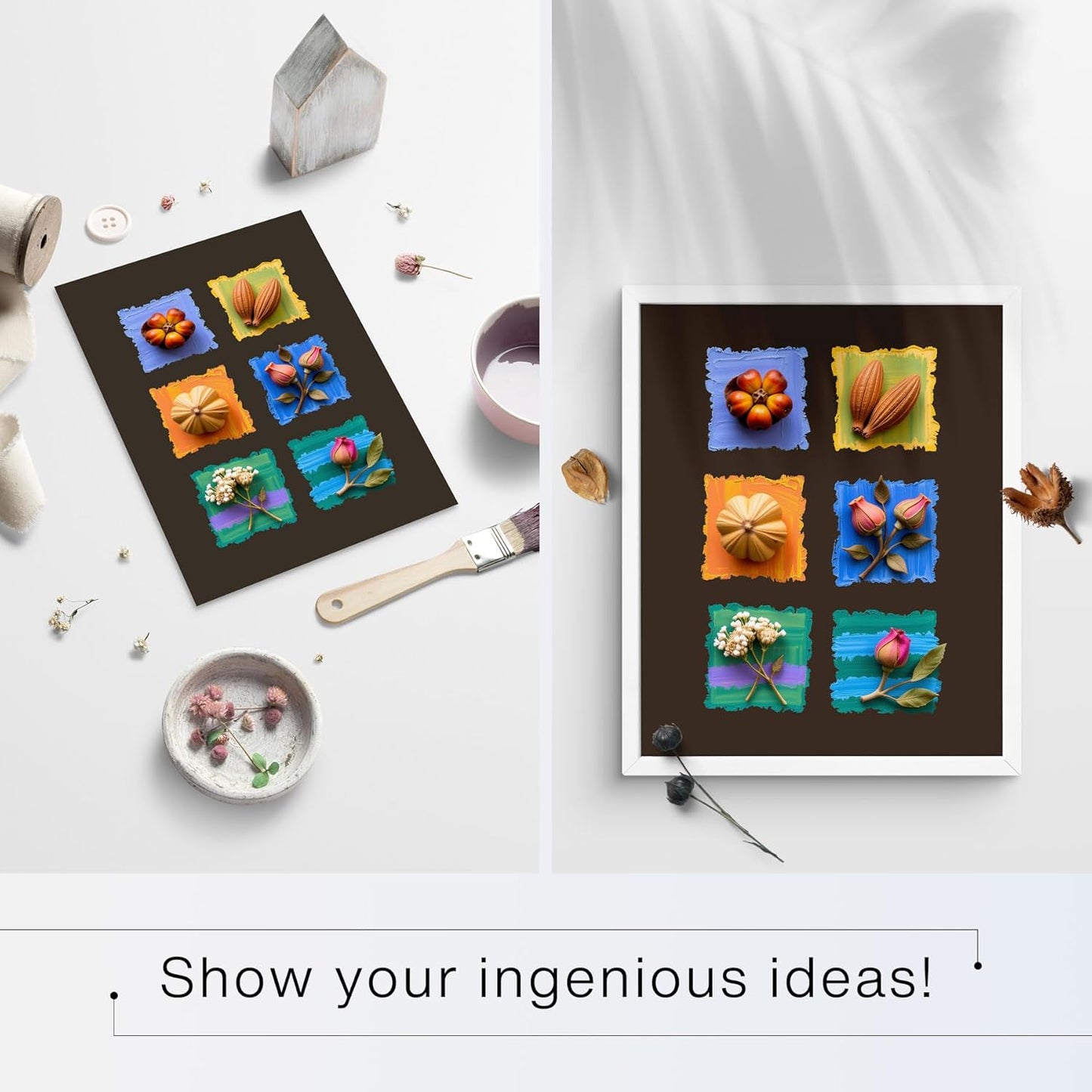 Golden State Art, 11x17 Uncut Photo Mat Matboard - Black Uncut Mats for DIY Projects, Presentation Boards, Art Crafts, Prints (50 Pack)