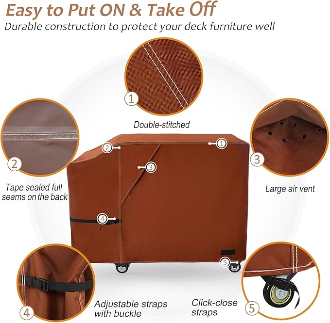 NettyPro Griddle Cover for Blackstone 28" Griddle with Single Shelf, Waterproof Heavy Duty 2 Burner Flat Top Gas Grill Cover 28 inch Cooking Station Camping, Brown
