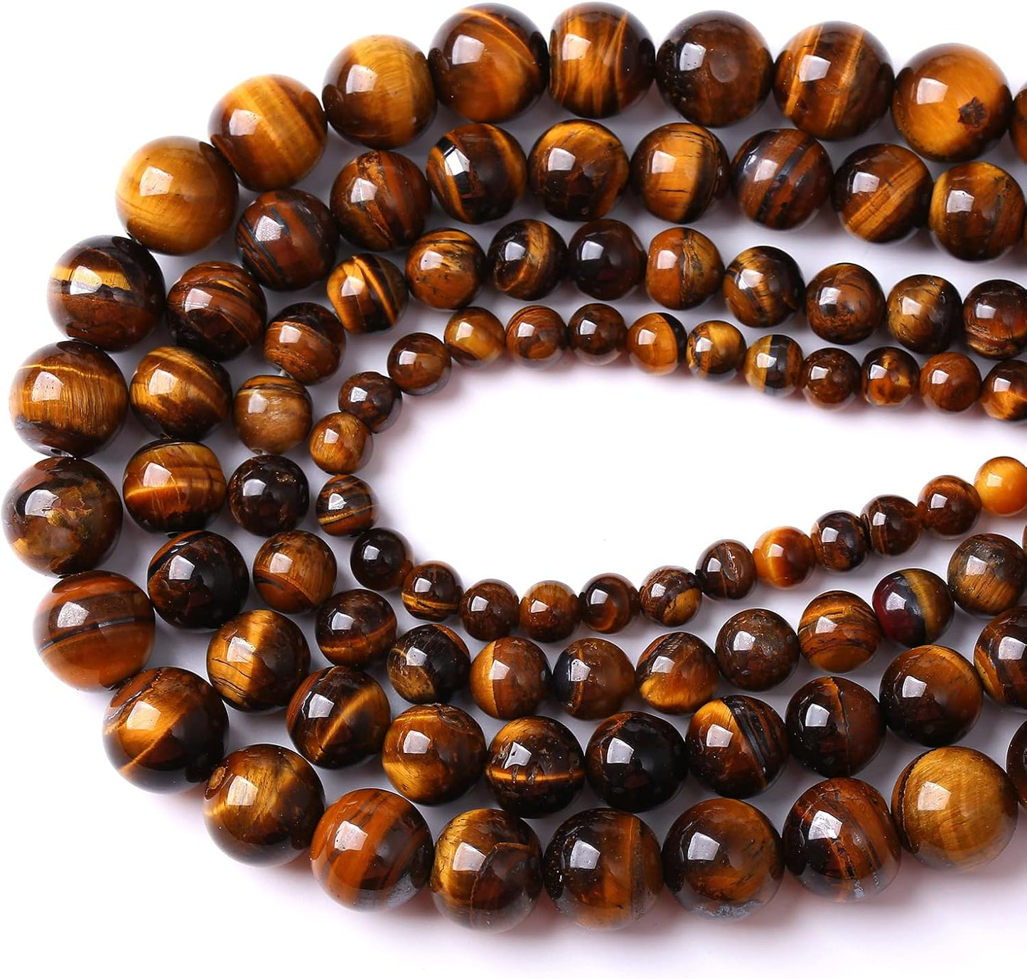 12mm 32pcs Natural Iron Yellow Tiger Eye Stone Beads for Jewelry Making Healing Energy Beads DIY Bracelet Necklace (12mm, Iron Yellow Tiger Eye Stone)