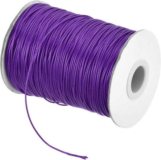 MECCANIXITY Waxed Cord 0.8mm Waxed Polyester Cord 175 Yard Wax String for Bracelet Making,Necklaces, Beading,Jewelry Making and DIY Crafts(Dark Purple)