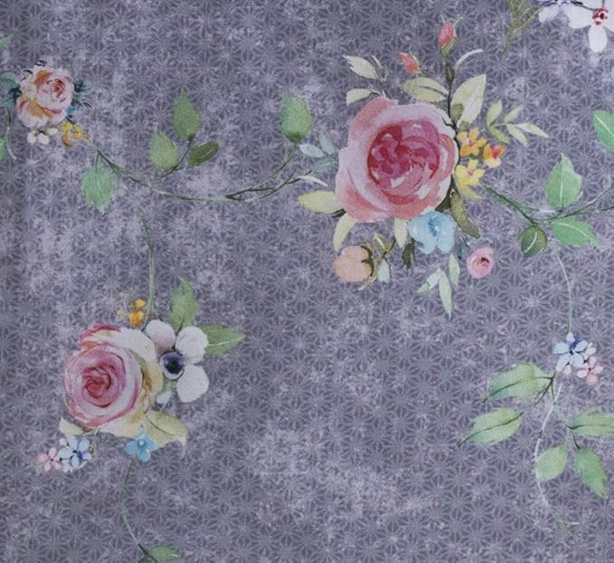 Maison d' Hermine Table Cloth Rectangle Table 100% Cotton 60 x 120 Inches Tablecloth for Dining Room, Farmhouse, Home, Party, Festive & Wedding Spring Summer - Sweet Rose Lavender - Country Garden