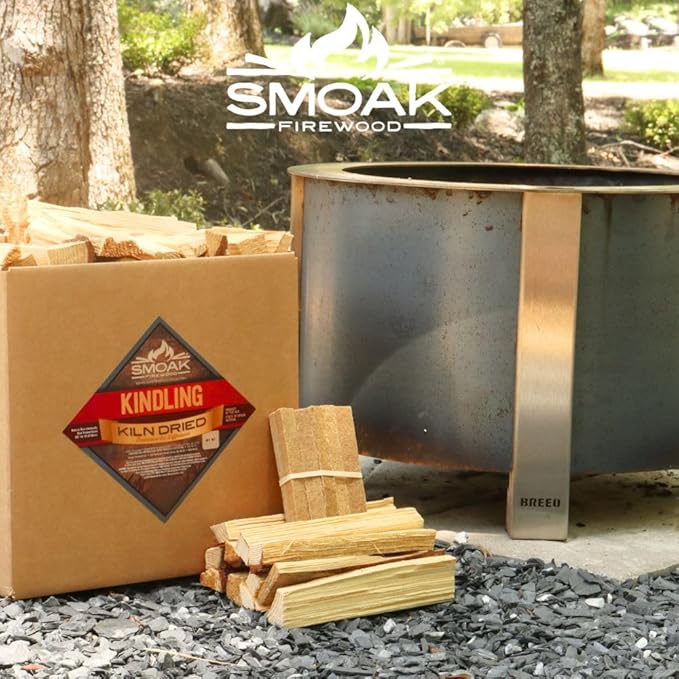 Smoak Firewood - Kiln Dried Premium USDA Certified Mixed Hardwood Kindling - Rough Cut (8in Pieces) 18-22lbs