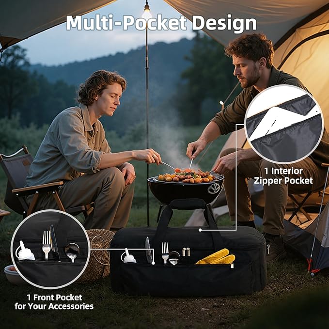 NOELIFE Bag for Ooni Koda 16, Portable Carrying Case with Pockets for Ooni Pizza Oven Accessories, Padded Carry Bag Made of Thickened Fabric, Heavy-Duty and Water Resistant (Oven Not Included)