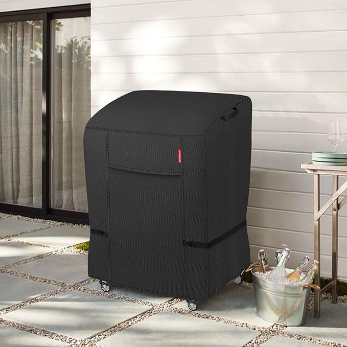 Porch Shield 34W x 24D x 46H inch Premium Gas Grill Cover Up to 32 inch, Waterproof and Fade Resistant 600D BBQ Covers for Weber, Brinkmann, Char-Broil and More, Black