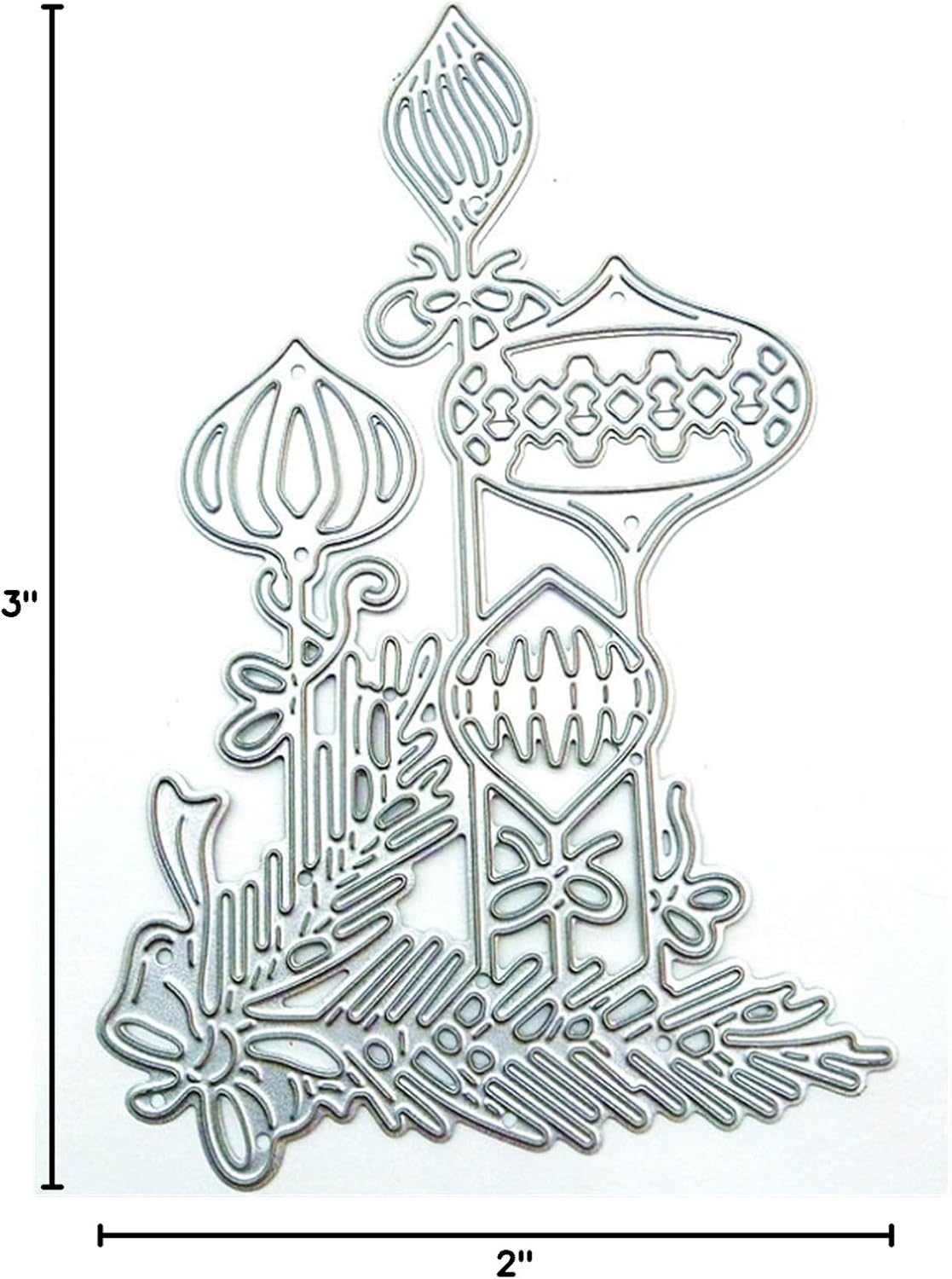 Metal Cutting Dies DIY Merry Christams Embossing Stencil Template Scrapbooking Card Making Mold Photo Album Arts Crafts Tools (Christmas ornament-12.7x8cm)