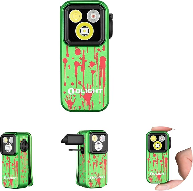 OLIGHT Oclip Pro EDC Flashlight Clip-on Light, Rechargeable 500 Lumens with Three Lighting Solutions Type-C Charging, Magnetic Flash Lights for Signaling, Cycling, Outdoor or Indoor Use(Zombie Green)